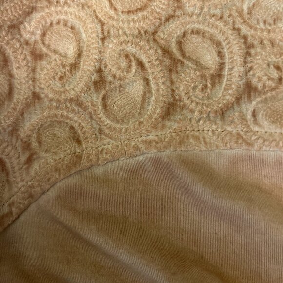 Soft Surroundings SZ M Pale Golden Washed Embroidered Tank Top Tunic - Picture 10 of 11